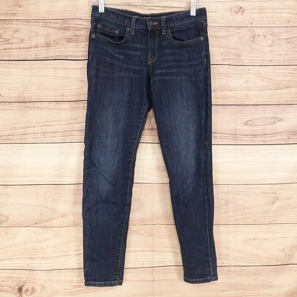 Banana Republic Skinny Jeans Womens 27 Petite Blue Dark Wash Stretch 28x26 Denim